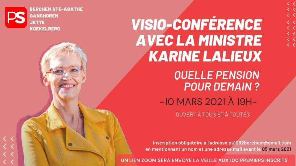 “Quelle pension pour demain ?”, visio-conférence avec Karine Lalieux, Ministre des Pensions